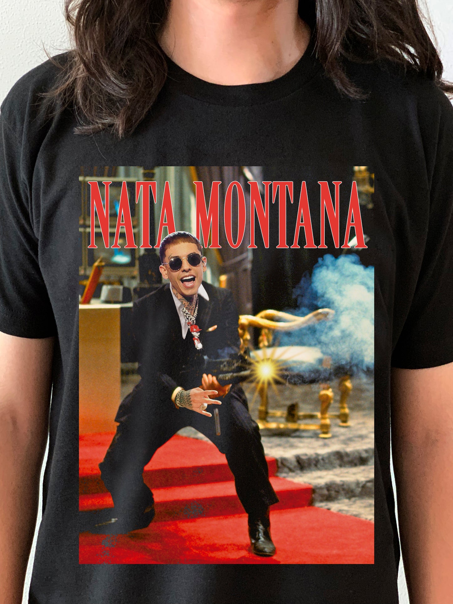 Playera negra Nata Montana Scarface
