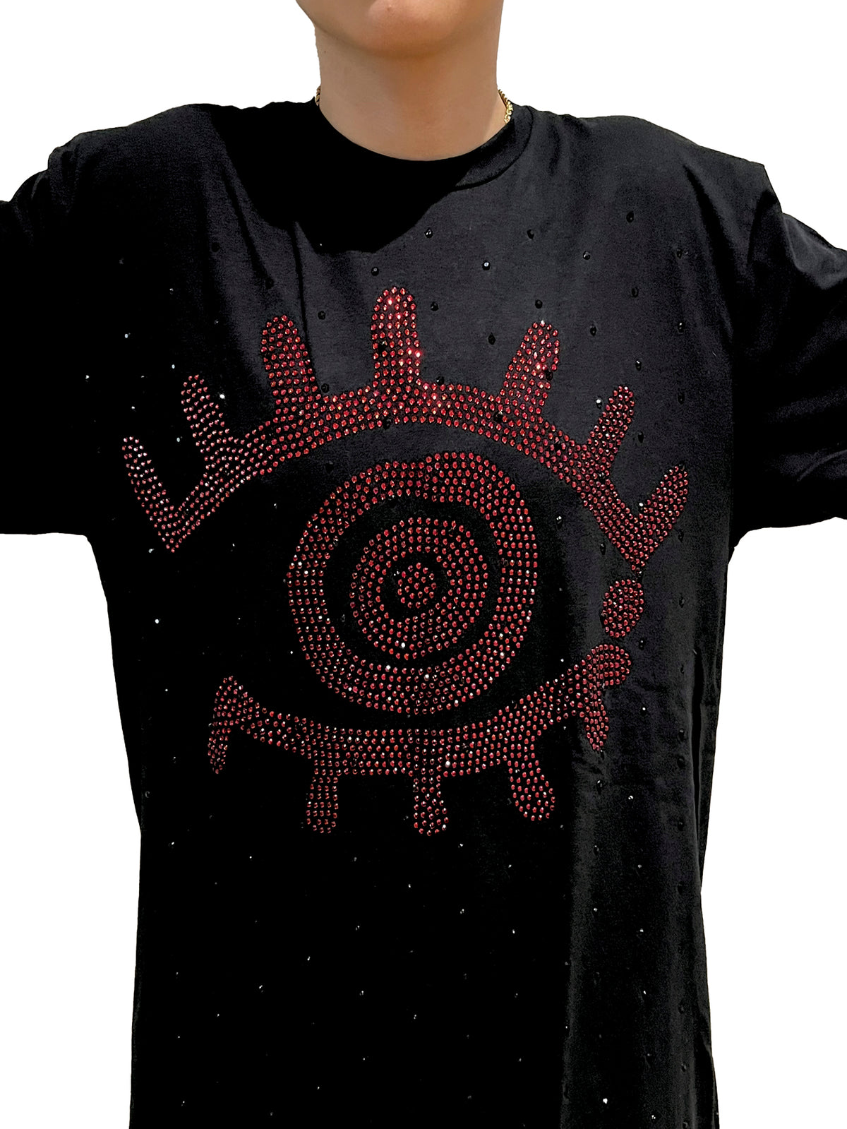 Playera 111XPANTIA de Fuerza Regida en pedrería