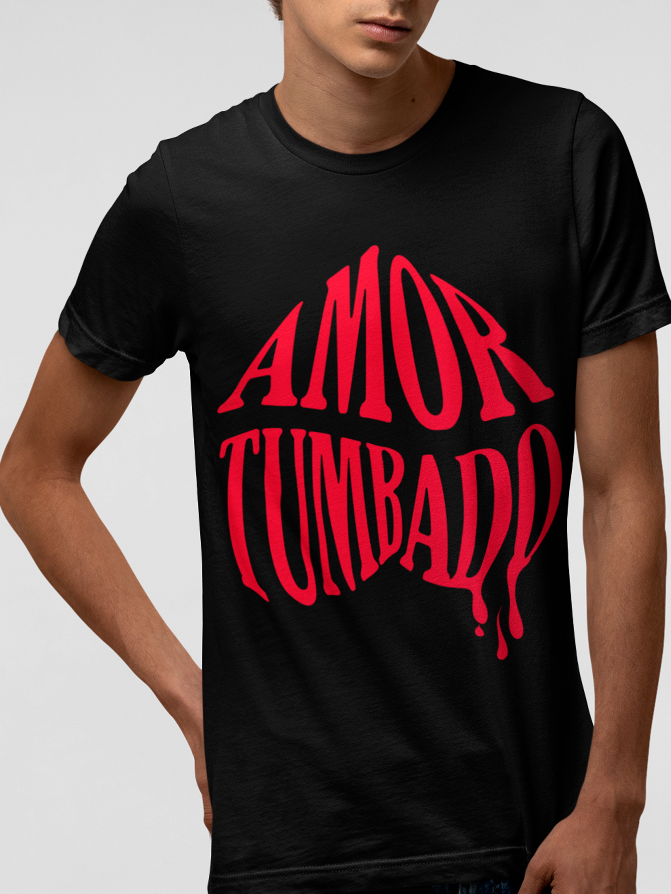 Playera color negro Amor Tumbado