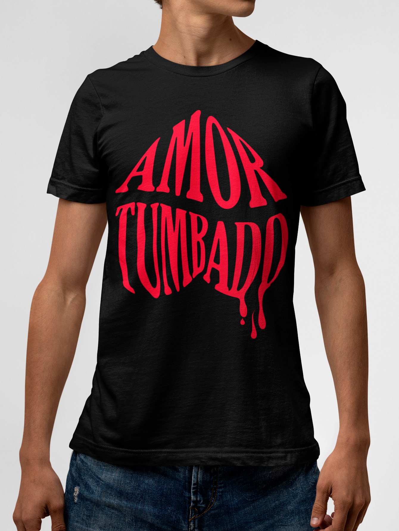 Playera color negro Amor Tumbado