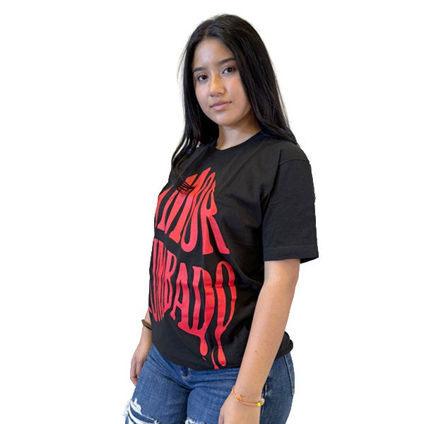 Playera color negro Amor Tumbado unisex