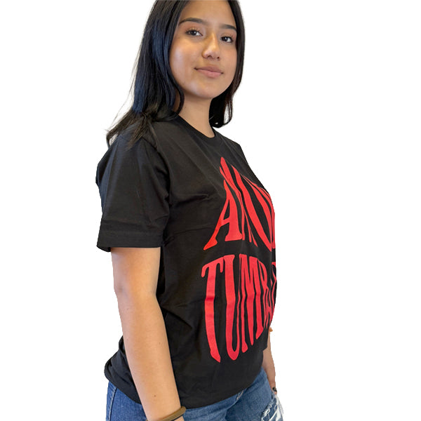 Playera color negro Amor Tumbado unisex