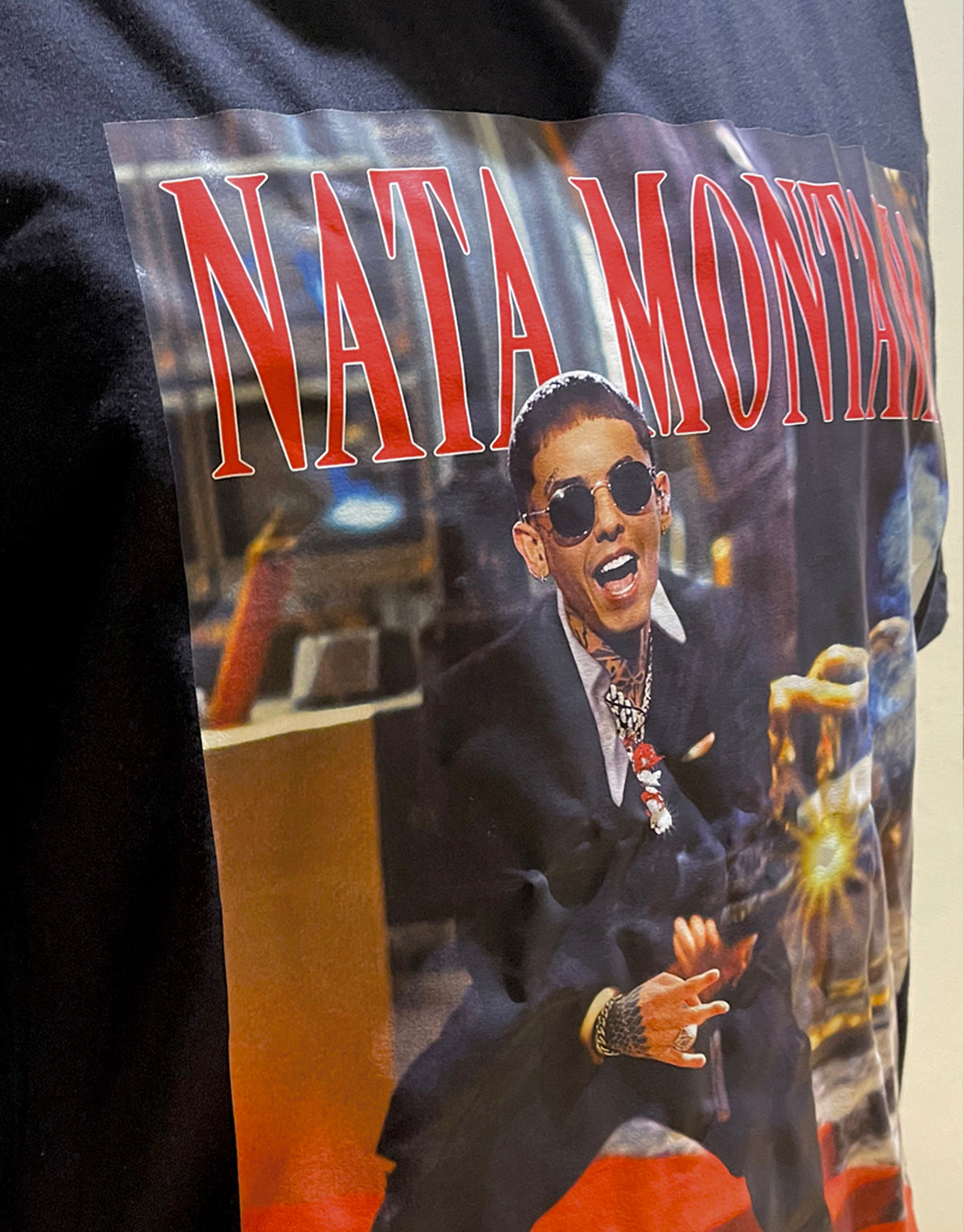 Playera negra Nata Montana Scarface