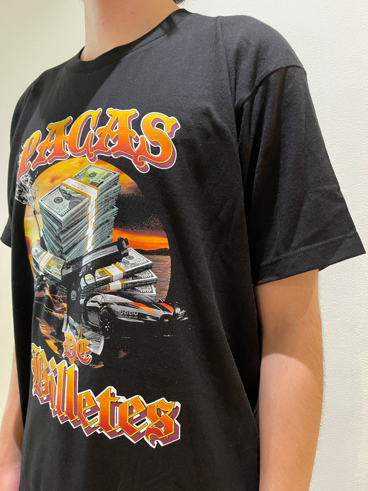 Playera negra Pacas de Billetes bien Placosa - Natanael Cano