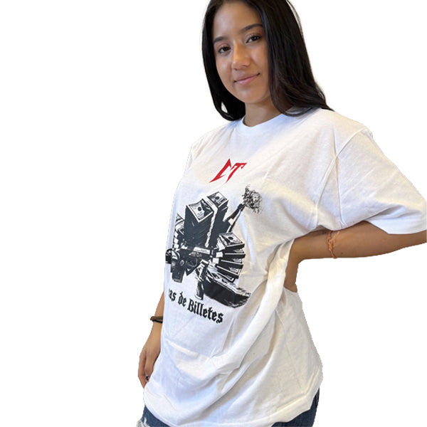 Playera color blanco Pacas de Billetes unisex