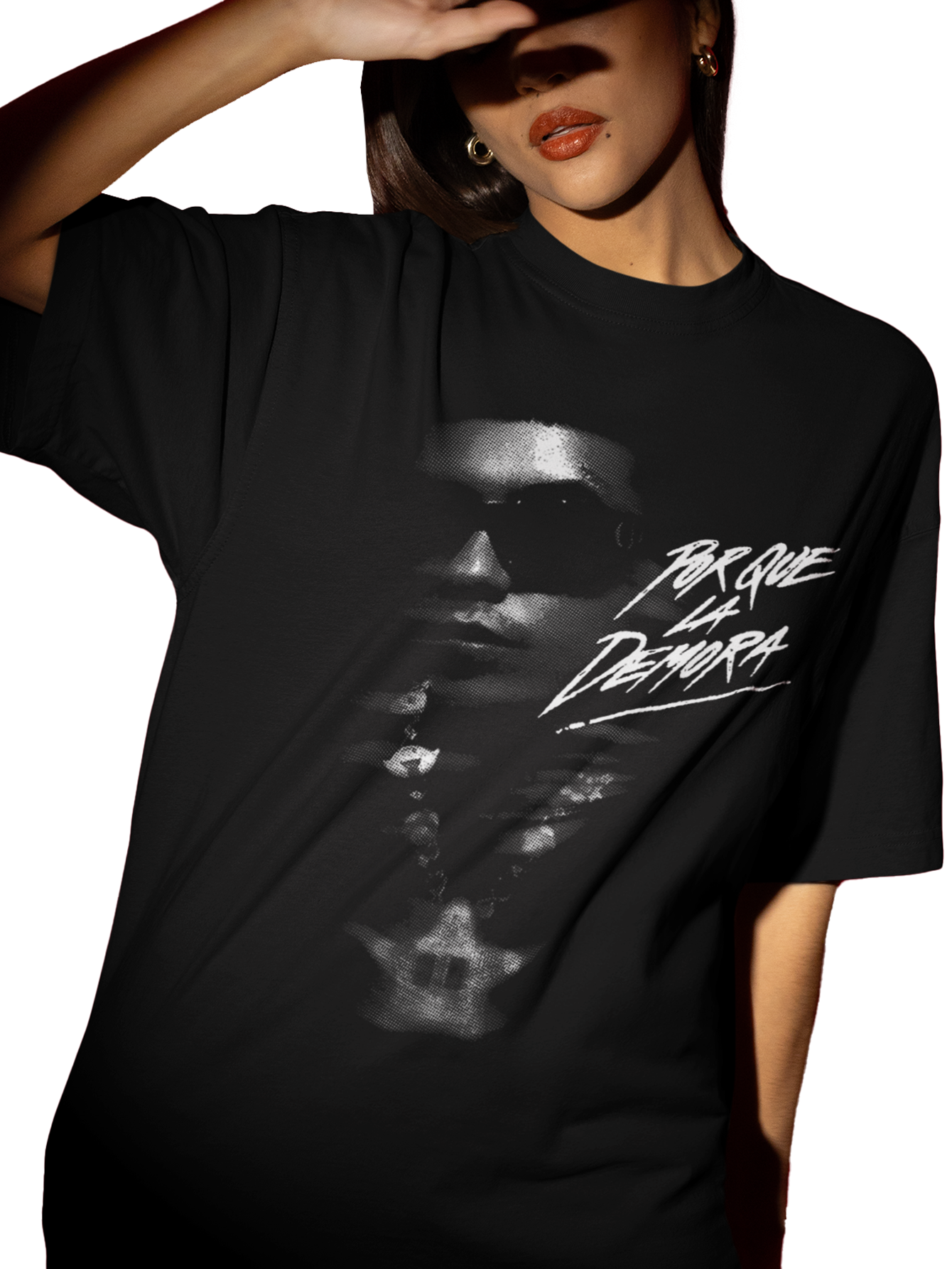 Playera negra Porque la demora Natanael cano