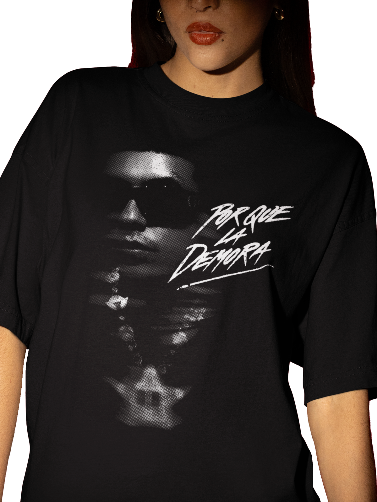 Playera negra Porque la demora Natanael cano