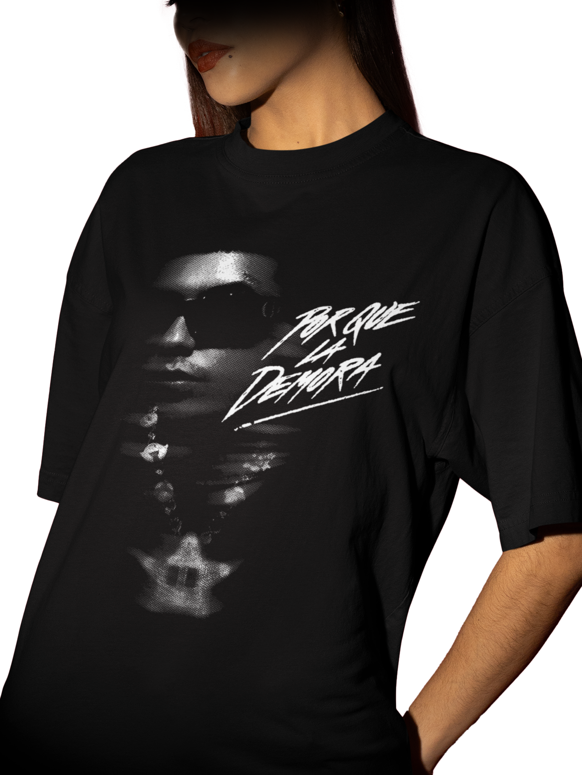 Playera negra Porque la demora Natanael cano