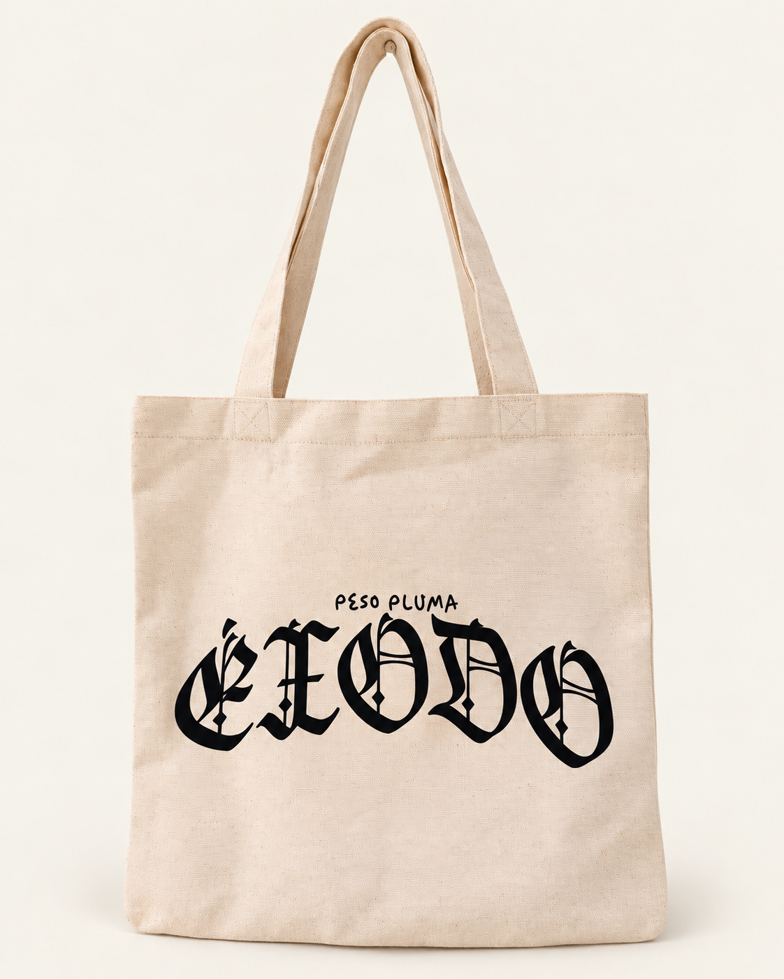 Tote bag Éxodo Peso Pluma color claro.